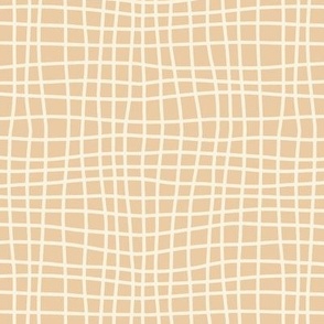 Soft yellow window pane grid with organic lines 