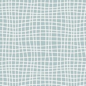 Organic windowpane grid, check in small scale on blue for bows, accessories, baby boy and kids clothing