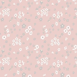 Dusty pink ditsy floral for baby girl - dainty
