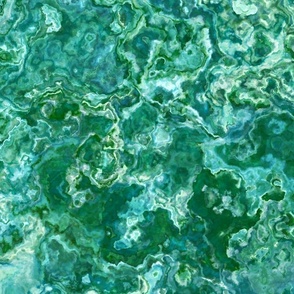 Squiggly Swirly Monochrome Green Marble