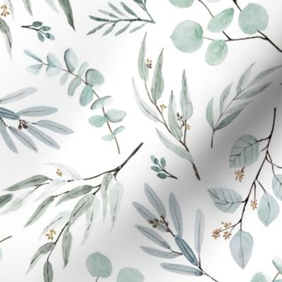 Native Eucalyptus Leaves Fabric Wallpaper