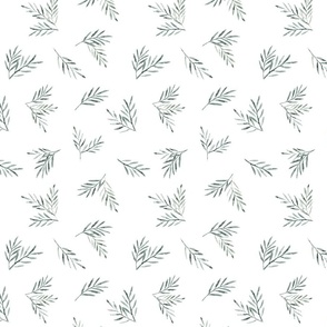 Little Painted Green Leaves Watercolor Wallpaper