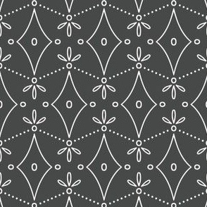 ditsy abstract diamonds - charcoal