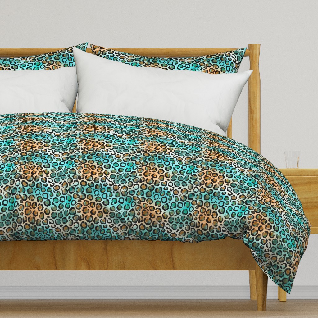 Teal leopard small