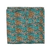 Teal leopard small