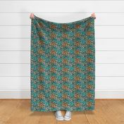 Teal leopard small