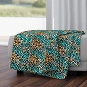 Teal leopard small