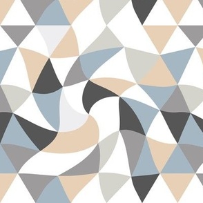 Geometric minimalist triangle swirls nineties trend retro triangles in neutral beige gray blue boys