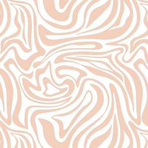Groovy liquid nineties swirls - Vintage abstract organic shapes and retro psychedelic seventies design baby nursery neutral peach beige