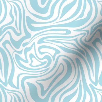 Groovy liquid nineties swirls - Vintage abstract organic shapes and retro psychedelic seventies design baby nursery aqua blue boys