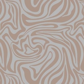 Groovy liquid nineties swirls - Vintage abstract organic shapes and retro psychedelic seventies design baby nursery gray latte beige neutral autumn
