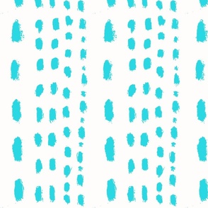 dot dot dash turquoise and white