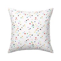 Love is love - Happy pride month inclusive colorful rainbow hearts on white