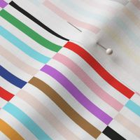 Love is love - Happy pride month inclusive colorful vertical abstract gingham color blocks on white 