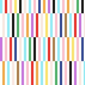 Love is love - Happy pride month inclusive colorful vertical abstract gingham color blocks on white 