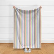 Love is love - Happy pride month inclusive colorful vertical stripes triple strokes design basic on white