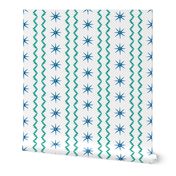 Small Scale STARS AND STRIPES Brilliant Blue and Garden View copy
