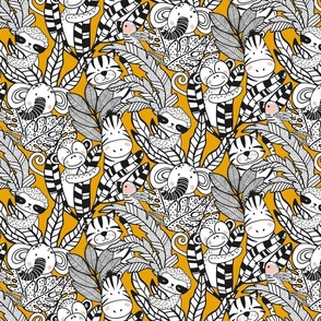 Joyful Jungle Hide and Seek Yellow Background M