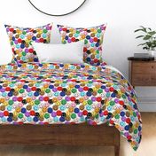 Love is love - Happy pride month inclusive colorful rainbow smileys happy nineties design on white LARGE