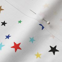 Love is love - Happy pride month inclusive colorful rainbow stars on white