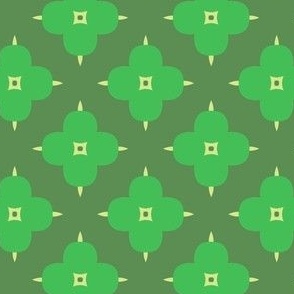 Stylized Flowers Petal Solid Color Coordinates Kelly Green