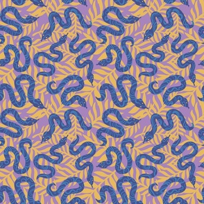 Blue Snakes on Purple