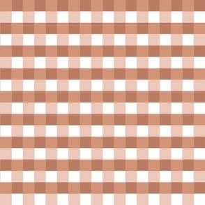 Terracotta Gingham Check Fabric / small