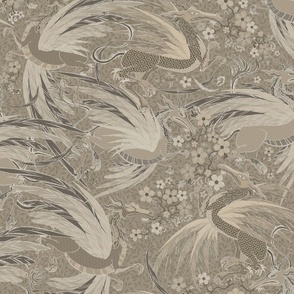 Flower Dragon in taupe