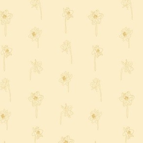 5" Repeat Simple Sketched Daffodil Pattern Medium Scale | Yellow MK003