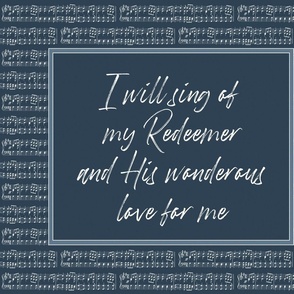 I will sing of my redeemer - peacock blue green