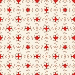 Four-Point Star (MidMod Poppy on Eggshell) || midcentury geometric