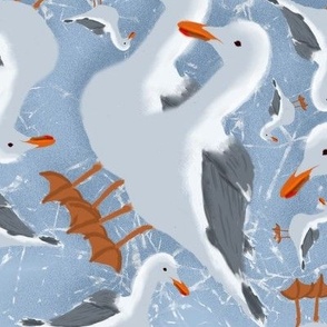 TRP1 - XL - Ditsy Digitally Hand Drawn Seagulls