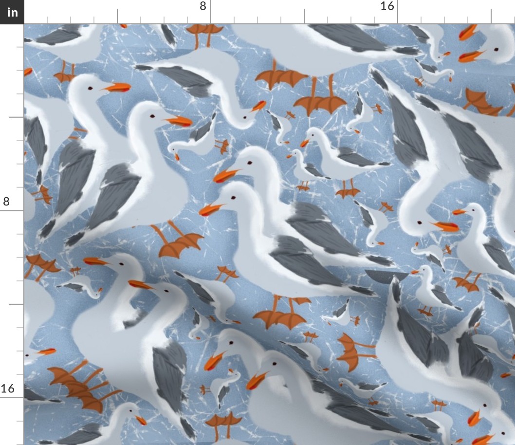 TRP1 - XL - Ditsy Digitally Hand Drawn Seagulls