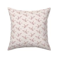 Mid Century Modern Birds - Vintage Wallpaper & Fabric in Pink & Muted Red