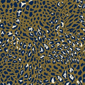 Leopard Spots Cobalt Olive