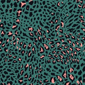 Leopard Spots Olive Teal