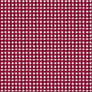 watercolor gingham burgundy mini