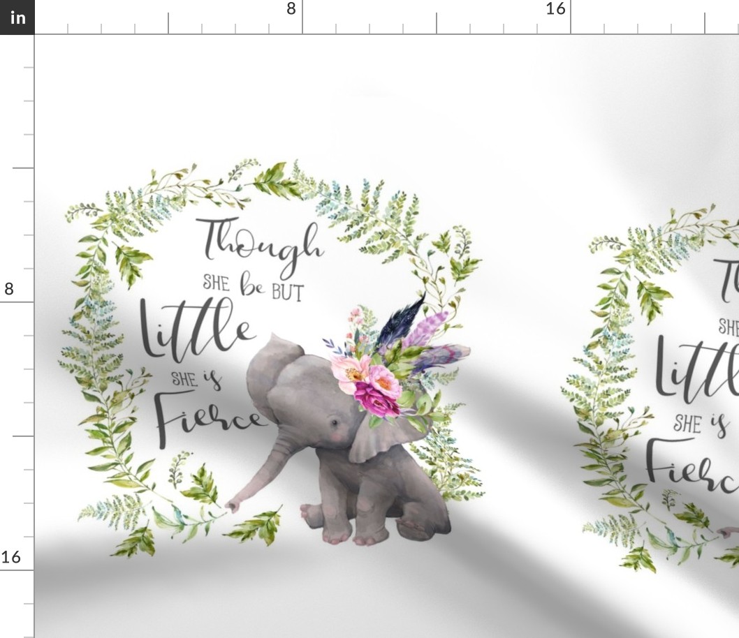 Though She Be But Little Elephant - 6 to 1 yard of 42" wide fabric only 