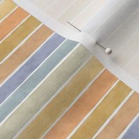 Summer Beach Sunrise Watercolor Broad Stripes Horizontal - Ditsy -  Blue Orange Yellow Beach Colors Gender Neutral Pastels