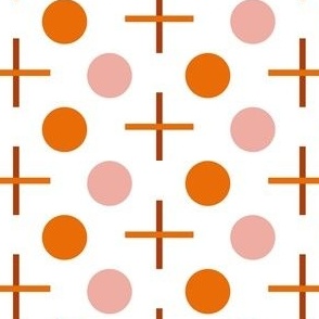 Dots and crosses / white background