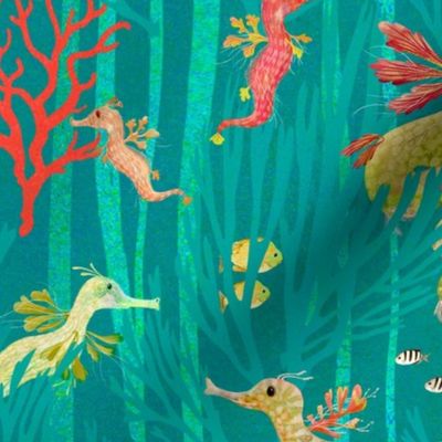 Sea dragons in kelp - neptune 