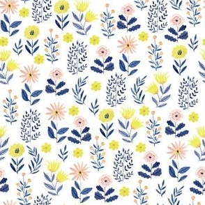 Blue Floral Watercolor Pattern