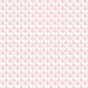 Ditsy Pink Umbrellas - Pink on a White (Unprinted) Background