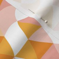 Geometric minimalist triangle swirls nineties vs seventies trend retro abstract nursery print summer blush pink orange