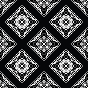 Diamond Tribal Black and White