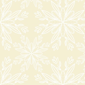 Tile Floral Cream and White