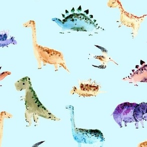 dino world - watercolor cute smiling dinosaurs a891-1