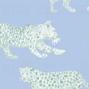 Extra LArge Leopard Parade Custom Blue with Soft Green copy