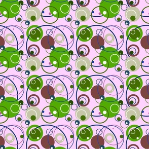 Circles and dots 01 green/pink