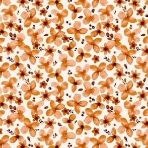 Floral watercolour orange and beige